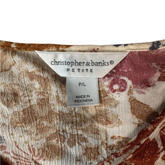 Christopher & Banks Women’s Multicolored 3/4 Length Sleeve Blouse LP 0091 - Picture 4 of 8